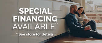 text on image Special Financing available on flooring, with couple on flooring 