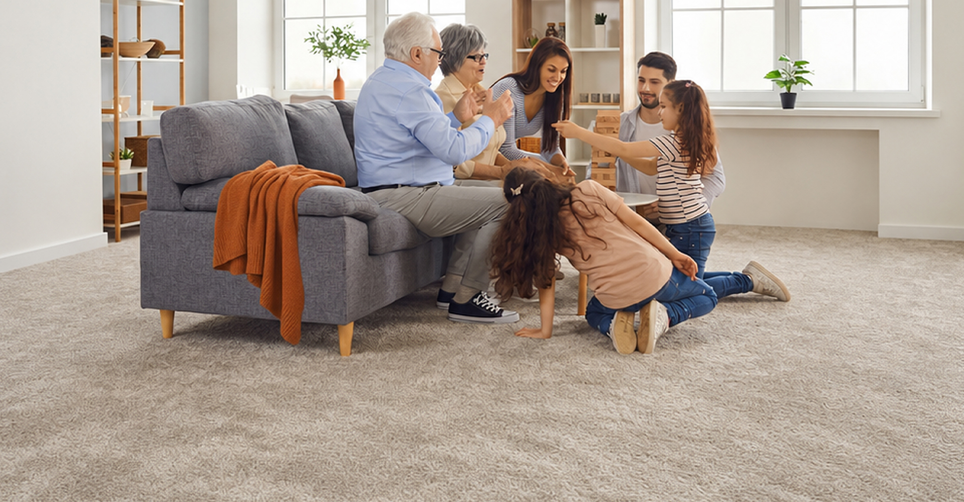 Dad dancing on newly installed hardwood flooring by Flooring America